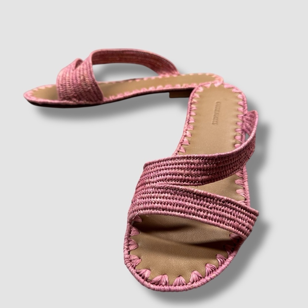 Carrie Forbes Wafa Hand Woven Slide Sandals EU 36 Pink Leather